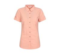 Mountain Warehouse Coconut Short Sleeve Womens Shirt - 100% Cotton Ladies Top, Lightweight, Breathable Blouse, Mesh Lined Tee - for Travelling & Daily Use Coral Women's Size 18