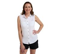 Mountain Warehouse Coconut Sleeveless Womens Shirt - Lightweight & Breathable with Front Pockets - for Spring Summer Outdoors, Holiday, Walking & Hiking White Women's Size 14