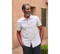 Mountain Warehouse Coconut Slub Texture Mens Short-Sleeved Shirt - Blue - Blue - Size: M