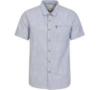 Mountain Warehouse Coconut Slub Texture Short-Sleeved Shirt - Lightweight Cotton Tee with Pocket, Casual Wear - Spring Summer, Holidays & Travelling Light Blue (Slub Texture) XL