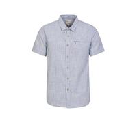 Mountain Warehouse Coconut Slub Texture Short-Sleeved Shirt - Lightweight Cotton Tee with Pocket, Casual Wear - Spring Summer, Holidays & Travelling Light Blue (Slub Texture) XL