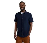 Mountain Warehouse Coconut Slub Texture Short-Sleeved Shirt - Lightweight Cotton Tee with Pocket, Casual Wear - Spring Summer, Holidays & Travelling Dark Blue (Slub Texture) M