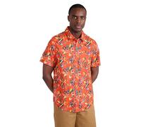 Mountain Warehouse Coconut Slub Texture Short-Sleeved Shirt - Lightweight Cotton Tee with Pocket, Casual Wear - Spring Summer, Holidays & Travelling Orange XL
