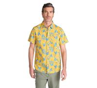 Mountain Warehouse Coconut Slub Texture Short-Sleeved Shirt - Lightweight Cotton Tee with Pocket, Casual Wear - Spring Summer, Holidays & Travelling Mustard L