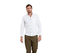 Mountain Warehouse Coconut Textured Mens Long Sleeved Shirt - Cotton, Lightweight, Breathable & UV Protect Tee Shirt - Spring Summer, Cycling & Outdoors White 3XL