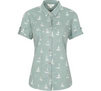 Mountain Warehouse Coconut Womens Shirt, 100% Cotton Ladies Top, Short Sleeves Blouse, Breathable, Lightweight, Easy Care - Spring Summer, Walking, Camping Khaki (Printed) 14
