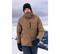 Mountain Warehouse Comet II Mens Padded Waterproof Ski Jacket, Breathable, Taped Seams, Multiple Pockets, Detachable Snow skirt - Best for Winter Skiing, Sports, Walking Tan L
