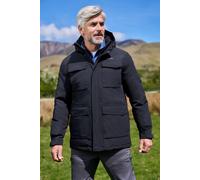 Mountain Warehouse Concord Extreme Mens Down Long Jacket - Waterproof Puffer Coat with Taped Seams, Detachable Hoodie & 4 Pockets - Cold Winter Weather Black M