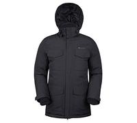 Mountain Warehouse Concord Extreme Mens Down Long Jacket - Waterproof Puffer Coat with Taped Seams, Detachable Hoodie & 4 Pockets - Cold Winter Weather Black 4XL