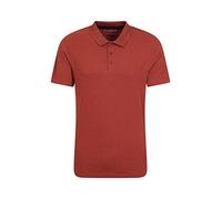 Mountain Warehouse Cordyline Textured Mens Polo - Comfortable Tee Shirt in 100% Cotton with UPF 50+ - for Spring Summer, Outdoors, Travel & Holiday Rust XS