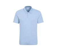 Mountain Warehouse Cordyline Textured Mens Polo - Comfortable Tee Shirt in 100% Cotton with UPF 50+ - for Spring Summer, Outdoors, Travel & Holiday Pale Blue XL