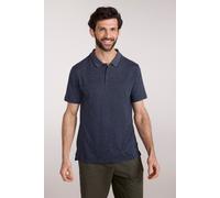 Mountain Warehouse Cordyline Textured Mens Polo - Comfortable Tee Shirt in 100% Cotton with UPF 50+ - for Spring Summer, Outdoors, Travel & Holiday Navy M