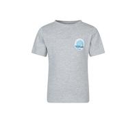 Mountain Warehouse Cornwall Kids Short-Sleeved Tee - Cotton, UV Protect Max, Lightweight - Summer Days Outdoors Grey Kids Size 9-10 Years