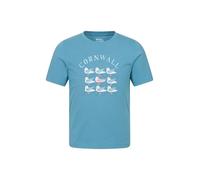 Mountain Warehouse Cornwall Kids Short-Sleeved Tee - Cotton, UV Protect Max, Lightweight - Summer Days Outdoors Blue Kids Size 5-6 Years