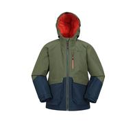 Mountain Warehouse Cosmos Kids Water-Resistant Ski Jacket - Padded Coat with Snowskirt & Front Pockets, Boys & Girls - Winter Skiing, Winter Sports, Walking Khaki Teen Size 13 Years