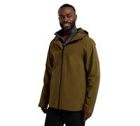 Mountain Warehouse Covert Mens Waterproof Jacket - Lightweight Rain Jacket, Breathbale Coat, Taped Seams, Adjustable Hood - Spring Summer, Travelling, Hiking Dark Khaki L