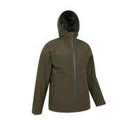Mountain Warehouse Covert Mens Waterproof Jacket - Lightweight Rain Jacket, Breathbale Coat, Taped Seams, Adjustable Hood - Spring Summer, Travelling, Hiking Khaki XS