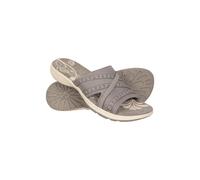 Mountain Warehouse 'Crest' Womens Slip On Comfort Sliders Casual Cushioned Ladies Open Toe Sandals Grey - Size UK 4