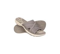 Mountain Warehouse Crest Womens Slip-On Comfort Sliders - Everyday Use Sandals in TPR Rubber & Neoprene Lining - Spring Summer Beach, Walking, Hiking & Outdoors Grey Adult Shoe Size 5