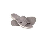 Mountain Warehouse Crest Womens Slip-On Comfort Sliders - Everyday Use Sandals in TPR Rubber & Neoprene Lining - Spring Summer Beach, Walking, Hiking & Outdoors Grey Adult Shoe Size 6