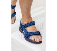 Mountain Warehouse Crete Mens Sandals - Durable Shoes, Sturdy Grip, Cushioned Footbed, Neoprene Lined, Hook & Loop Straps Beach Shoes - For Travel, Walking Blue Adult Shoe Size 11