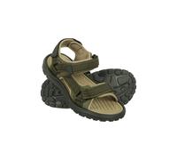 Mountain Warehouse 'Crete' Mens Sandals Cushioned Footbed Open Toe Comfy Summer Holiday Shoes Khaki Textile - Size UK 11