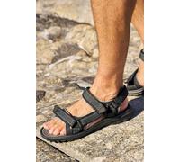Mountain Warehouse Crete Mens Sandals - Durable Shoes, Sturdy Grip, Cushioned Footbed, Neoprene Lined, Hook & Loop Straps Beach Shoes - for Travel, Walking Grey Adult Shoe Size 9