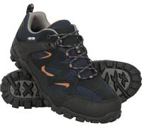 Mountain Warehouse Curlews Mens Waterproof Walking Shoes - Quick Drying Footwear, Suede & Mesh Outer & Rubber Sole - for Autumn, Winter, Camping & Hiking Navy Adult Shoe Size 6
