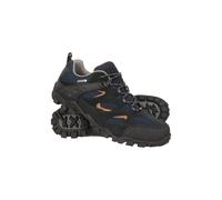 Mountain Warehouse 'Curlews' Mens Walking Shoes Rubber Outsole Waterproof Everyday Footwear Navy Synthetic Leather - Size UK 8