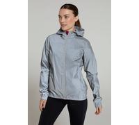 Mountain Warehouse Dashing Womens Reflective Jacket - Water Resistant, Multiple Pockets, Underarm Vents, 360 Cycling Jacket - Ideal For Walking & Running Silver Women's Size 18