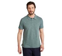 Mountain Warehouse Dawnay Pique Slub Textured Mens Polo Shirt - Comfy T-Shirt with a Relaxed fit, Short Sleeves & 2 Buttons - for Outdoors, Walking & Casual wear Green 2XL