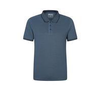 Mountain Warehouse Dawnay Pique Slub Textured Mens Polo Shirt - Comfy T-Shirt with a Relaxed fit, Short Sleeves & 2 Buttons - Spring Summer, Outdoors & Walking Dark Blue M