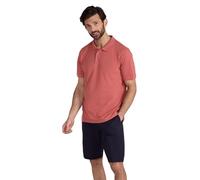 Mountain Warehouse Dawnay Pique Slub Textured Mens Polo Shirt - Comfy T-Shirt with a Relaxed fit, Short Sleeves & 2 Buttons - for Outdoors, Walking & Casual wear Rust M