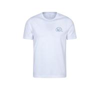 Mountain Warehouse Devon Graphic Short-Sleeved Mens T-Shirt - UV Protect Max, Lightweight, Cotton - Summer Outdoors & Travel White M