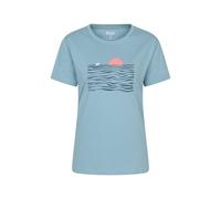 Mountain Warehouse 'devon' Lightweight 100% Cotton Casual Short Sleeve Graphic T-Shirt In Pale Blue Pale Blue 18