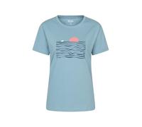 Mountain Warehouse Devon Relaxed Womens Short-Sleeved T-Shirt - Cotton, UV Protect Max, Lightweight - Summer Outdoors Pale Blue Women's Size 18