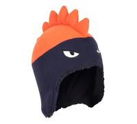 Mountain Warehouse Dino Winter Fleece Junior Hat - Fun & Colourful Dinosaur Head with Micro Fleece Lining for Added Warmth & Comfort - One Size to Fit All Orange