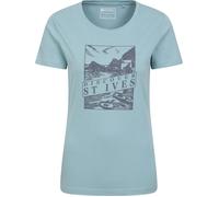 Mountain Warehouse Discover St Ives Printed Womens T-Shirt - Blue - Blue - Size: 14