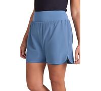 Mountain Warehouse Double-Layer Womens Running Shorts - Breathable, Fast Wicking, 4-Way-Stretch, High Rise Ladies Bottoms - Spring Summer, Gym, Exercise, Workout Blue 8