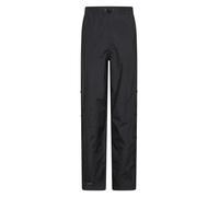 Mountain Warehouse Downpour Mens Waterproof Trousers - Taped Seams & IsoDry Half Leg Zip Overtrousers - Wet Weather, Walking, Outdoors & Camping Black XS