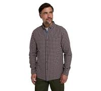 Mountain Warehouse Driftwood Check Mens Long-Sleeved Shirt - 100% Cotton Casual Top, Lightweight, Front Pocket - Best for Daily Use, Walking & Outdoors Dark Grey XXS
