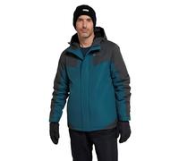 Mountain Warehouse Dusk Mens Ski Jacket - Water Resistant Fleece Lined Rain Coat with Snow Skirt, Adjustable Hood & Cuffs - For Skiing, Snowboarding & Outdoors Petrol 2XL