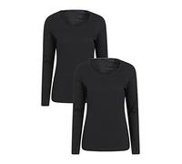 Mountain Warehouse Eden Womens Organic Round Neck T-Shirt - Breathable & Lightweight Organic Cotton Tee Shirt with UV Protect - for Spring, Summer, Outdoors & Holiday Black 4