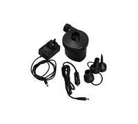 Mountain Warehouse Electric Pump - Durable Plastic Air Bed Pump, Matte Finish Inflatable Bed Blower, ABS Dual Pump - For Garden, Home, Holiday, Camping & Travelling Black