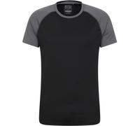 Mountain Warehouse Endurance Mens T-Shirt - Breathable Tee, UPF50 Protection, Lightweight Shirt, Comfortable & Quick Drying Top - Spring Summer, Travelling Jet Black 2XL