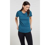 Mountain Warehouse Endurance Striped Womens Tee - Teal - Teal - Size: 18
