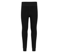 Mountain Warehouse Essential Youth Leggings - Breathable Kids Leggings, Quick Wicking, Heat Retention - Fleece Lined, Extra Comfort - Great As A Base Layer Black S - M