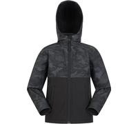 Mountain Warehouse Exodus Kids Camo Print Softshell Jacket - Black - Black - Size: 7-8y