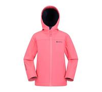 Mountain Warehouse Exodus Kids Softshell Jacket - Breathable, Wind & Water Resistant, Fleece Lined Coat, Boys & Girls - Autumn, Winter, Hiking Bubble Gum Kids Size 3-4 Years