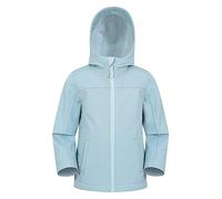 Mountain Warehouse Exodus Kids Softshell Jacket - Breathable, Wind & Water Resistant, Fleece Lined Coat, Boys & Girls - Autumn, Winter, Hiking Pale Blue Kids Size 3-4 Years